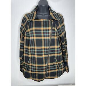 Cabi Jacket Plaid Moto Zip Women’s Size Small